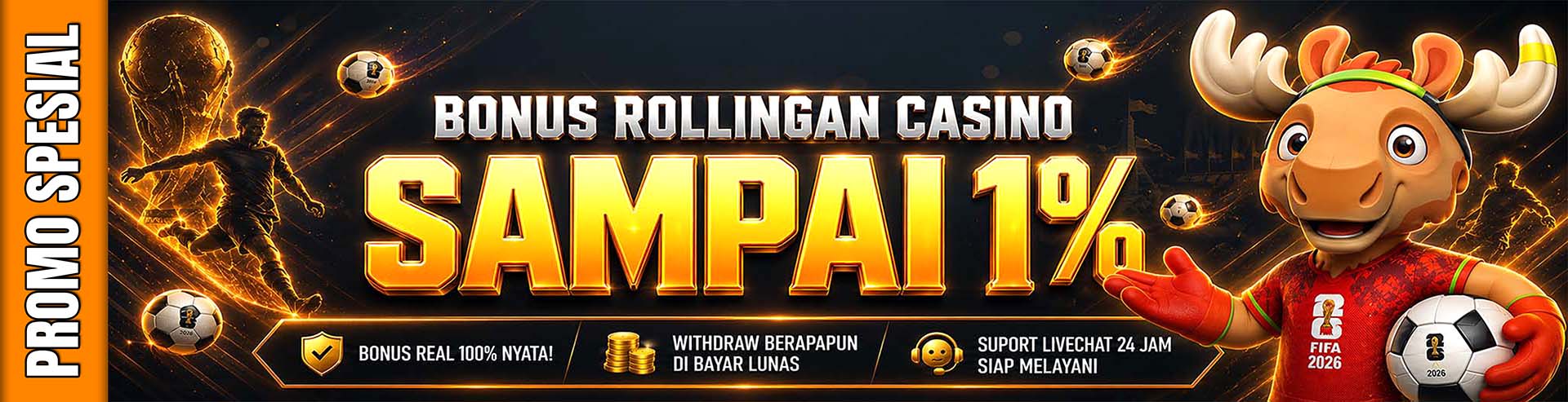 BONUS ROLLINGAN CASINO 1%